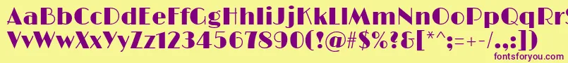 LimelightRegular-Schriftart – Violette Schriften auf gelbem Hintergrund