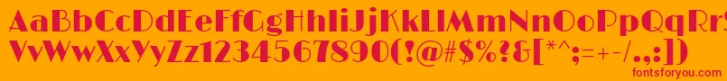 LimelightRegular Font – Red Fonts on Orange Background
