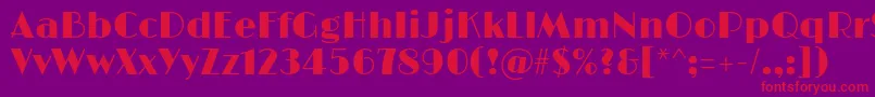 フォントLimelightRegular – 紫の背景に赤い文字