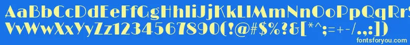 LimelightRegular-fontti – keltaiset fontit sinisellä taustalla