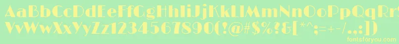 LimelightRegular Font – Yellow Fonts on Green Background