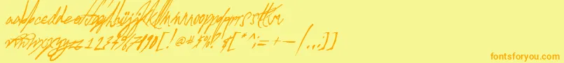 Fonte AGlitchInTime – fontes laranjas em um fundo amarelo