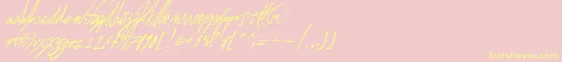 AGlitchInTime-Schriftart – Gelbe Schriften auf rosa Hintergrund