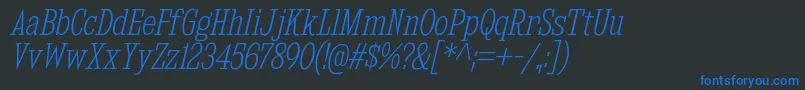 KingsbridgeCdElIt Font – Blue Fonts on Black Background
