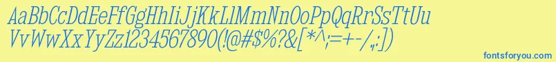 KingsbridgeCdElIt Font – Blue Fonts on Yellow Background