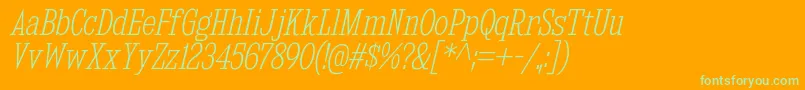 KingsbridgeCdElIt Font – Green Fonts on Orange Background