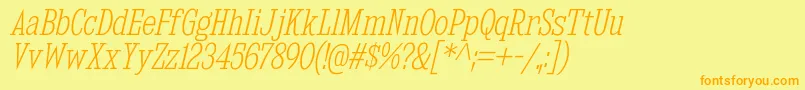 KingsbridgeCdElIt Font – Orange Fonts on Yellow Background