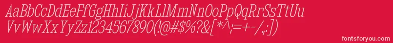KingsbridgeCdElIt Font – Pink Fonts on Red Background