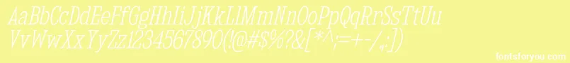 KingsbridgeCdElIt Font – White Fonts on Yellow Background