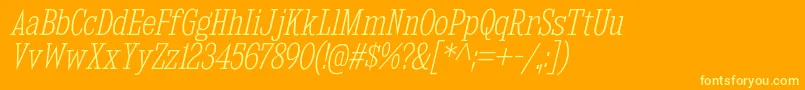 KingsbridgeCdElIt Font – Yellow Fonts on Orange Background