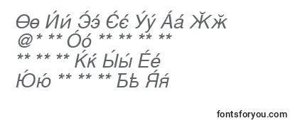 Reseña de la fuente CyrillicsansOblique