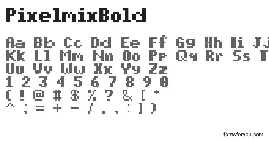 Fuente PixelmixBold - alfabeto, números, caracteres especiales
