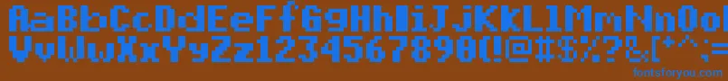 フォントPixelmixBold – 茶色の背景に青い文字