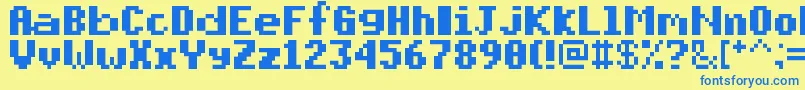 Police PixelmixBold – polices bleues sur fond jaune