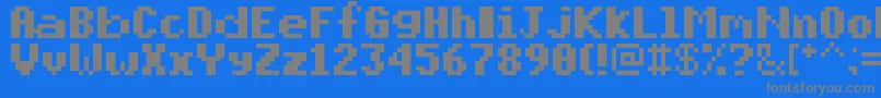 フォントPixelmixBold – 青い背景に灰色の文字