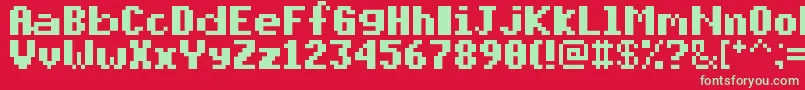 フォントPixelmixBold – 赤い背景に緑の文字