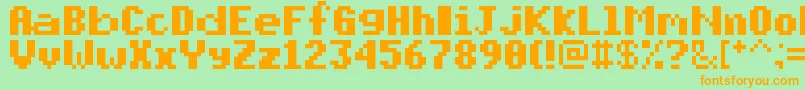 PixelmixBold Font – Orange Fonts on Green Background