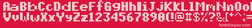 PixelmixBold Font – Pink Fonts on Red Background