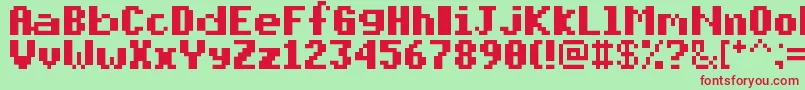 PixelmixBold Font – Red Fonts on Green Background