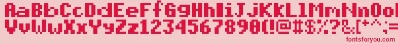 PixelmixBold-Schriftart – Rote Schriften auf rosa Hintergrund