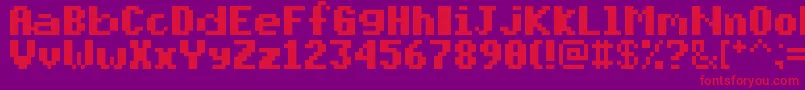 フォントPixelmixBold – 紫の背景に赤い文字