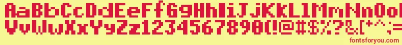 PixelmixBold Font – Red Fonts on Yellow Background