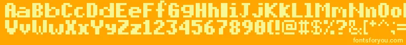 Шрифт PixelmixBold – жёлтые шрифты на оранжевом фоне