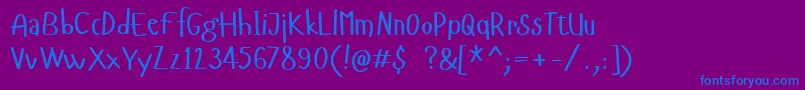 Hangyaboly-fontti – siniset fontit violetilla taustalla