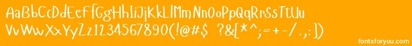 Fonte Hangyaboly – fontes brancas em um fundo laranja