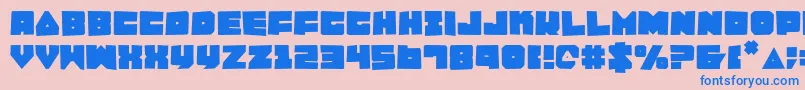 Lobotommyrou Font – Blue Fonts on Pink Background