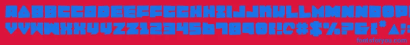 Lobotommyrou Font – Blue Fonts on Red Background