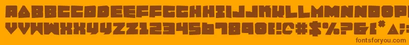 Lobotommyrou Font – Brown Fonts on Orange Background