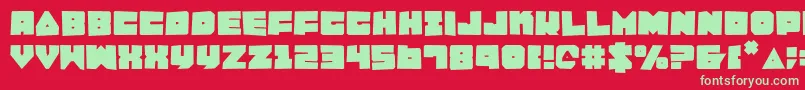 フォントLobotommyrou – 赤い背景に緑の文字