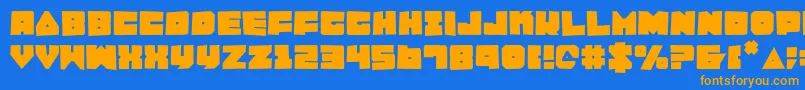Lobotommyrou Font – Orange Fonts on Blue Background