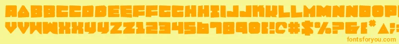 Lobotommyrou Font – Orange Fonts on Yellow Background