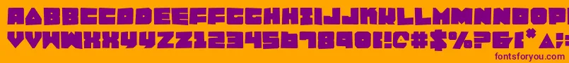 Lobotommyrou Font – Purple Fonts on Orange Background
