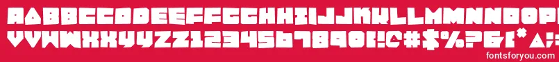 Lobotommyrou-Schriftart – Weiße Schriften auf rotem Hintergrund
