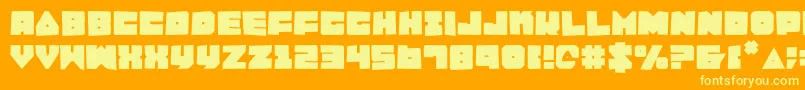 Lobotommyrou Font – Yellow Fonts on Orange Background