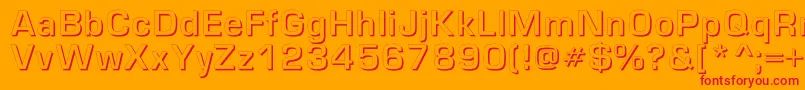 フォントEuropeshadowc – オレンジの背景に赤い文字