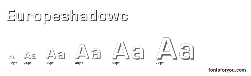 Размеры шрифта Europeshadowc