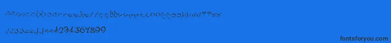 フォントPulsian – 黒い文字の青い背景