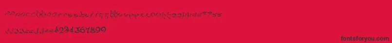 フォントPulsian – 赤い背景に黒い文字