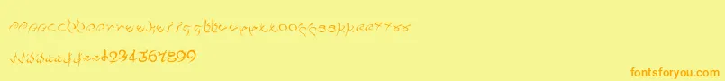 Pulsian Font – Orange Fonts on Yellow Background