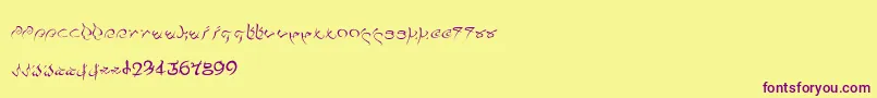 Pulsian Font – Purple Fonts on Yellow Background