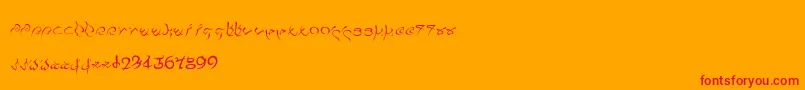 Pulsian Font – Red Fonts on Orange Background