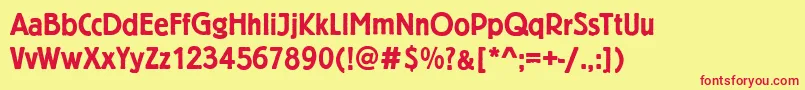 BelfortDemi Font – Red Fonts on Yellow Background