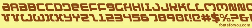 Exedoreleft Font – Brown Fonts on Yellow Background