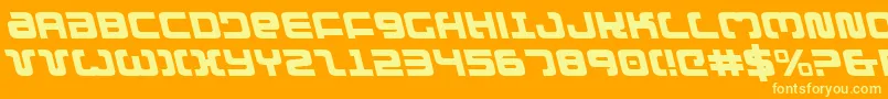 フォントExedoreleft – オレンジの背景に黄色の文字