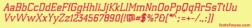 ElectrumadfexpSemiboldoblique Font – Red Fonts on Yellow Background