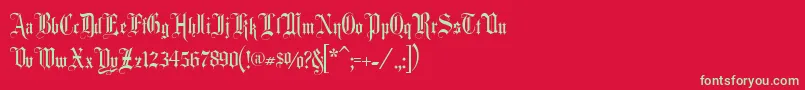 フォントFancy ffy – 赤い背景に緑の文字